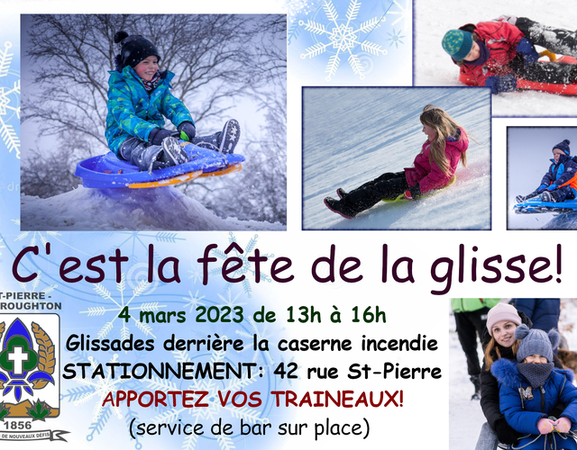 Samedi le 4 mars : venez glisser avec nous!